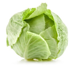 Green cabbage isolated on white