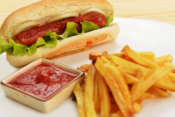 appetizing  hot dog