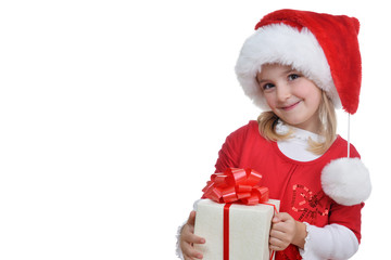 girl in santa cap