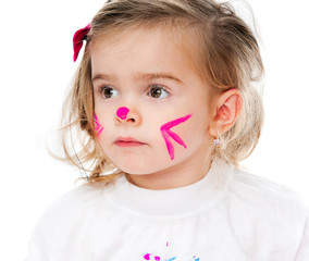 girl with face in paint