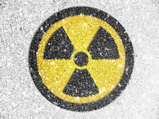 Fototapeta premium Nuclear radiation symbol painted on