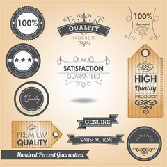 Fototapeta premium Vintage Quality labels and tags