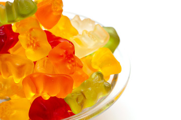 gummy bears candies in a bowl