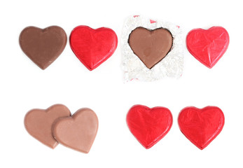 chocolates, Heart shape, isolate on white background