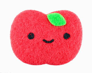 Red kitchen sponge