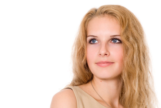 Portrait Of A Beautiful Girl Looking To The Side