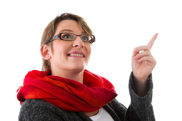 Frau mit Brille hat eine Idee
