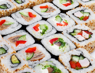 sushi roll big set with different components