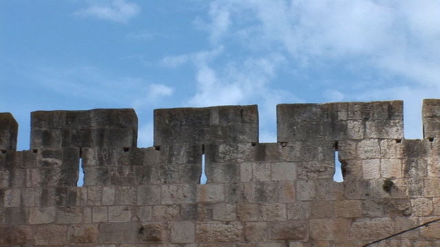 ancient battlement - part of the citadel of David in Jerusalem