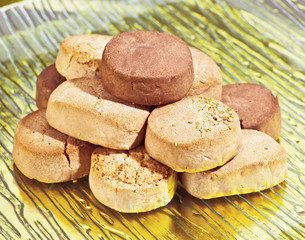 almond shortbread, in Christmas party tray