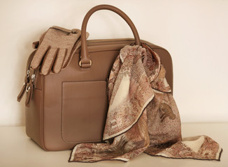 Wunderschöne Tasche kombiniert mit stilvollen Accessoirs