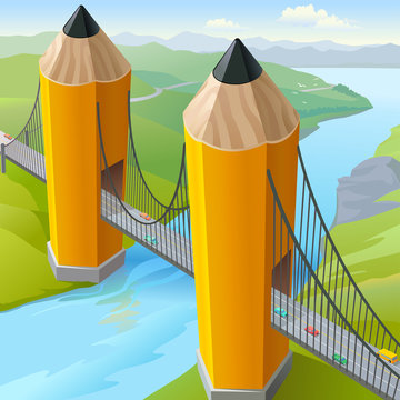 Children's  Pencil Golden Gate Bridge