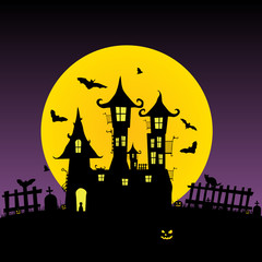 castle with bats vector five