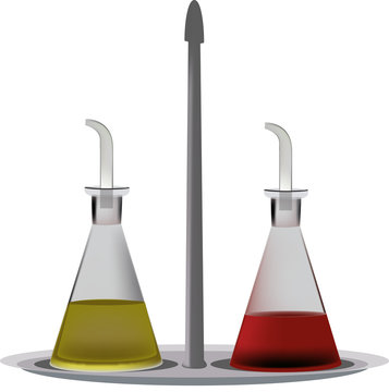 ampolle di olio e aceto