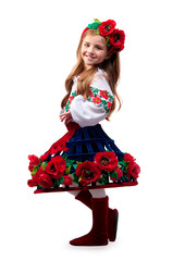 Teen girl on a isolated background