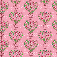 Endless floral pattern. Love. Valentine.