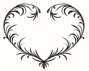 Flourishing heart, elegant design element.