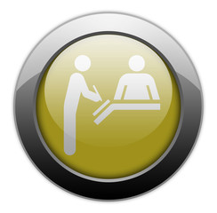 Yellow Metallic Orb Button 