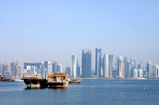 Beautiful view of Doha skyline, Qatar