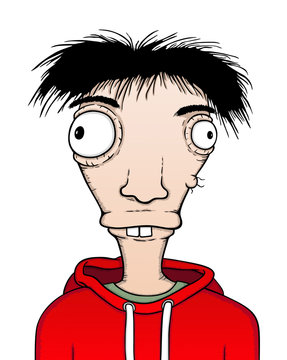 Individual boy, cartoon illustration