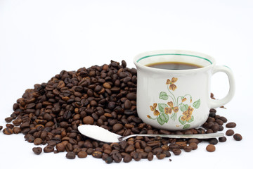 Beans of coffee