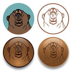 Grizzly sign - vector illustration