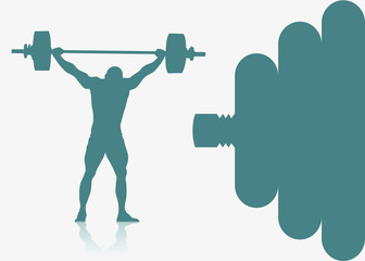 Weight lifting background - vector illustration