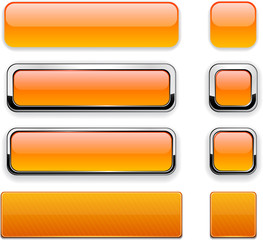 Orange high-detailed modern web buttons.