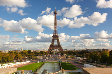 Famous Eiffel Tower in Paris, France
