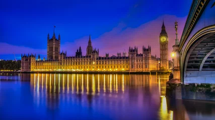 Photo sur Plexiglas Monument artistique British houses of parliament HDR