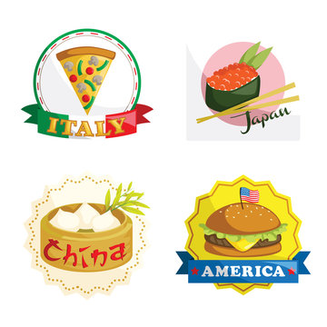 International gourmet food icons