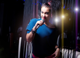 disco star. sexy girl singing