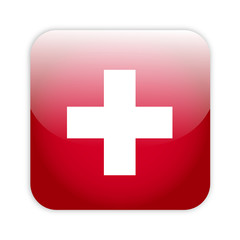 Obraz premium Switzerland flag on button
