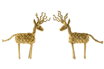 Obraz premium two artificial deers engaging