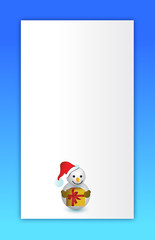 blue Merry christmas snowman card