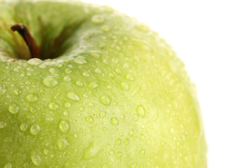 Ripe green apple isolated on white
