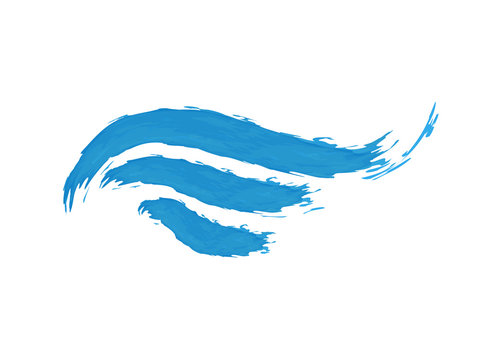 Vector illustration of abstract blue wave on white