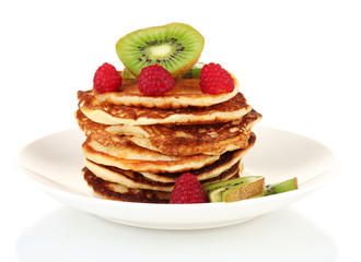 delicious sweet pancakes isolated on white