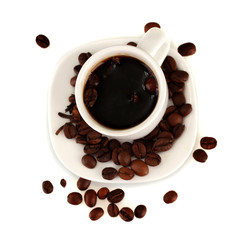 Cup of coffee isolated on white
