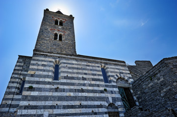 Fototapeta na wymiar The church of St. Peter (XII century) in Porto Venere, Italy