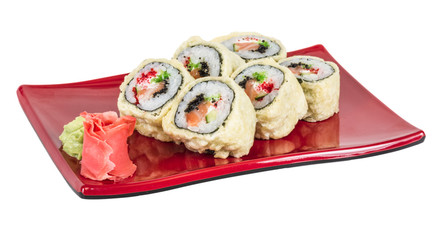 Japanese Cuisine -Tempura Maki Sushi (Deep Fried Roll made of sa