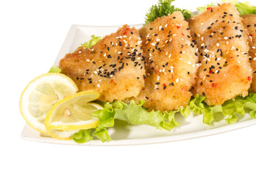 Roasted fish with lemon