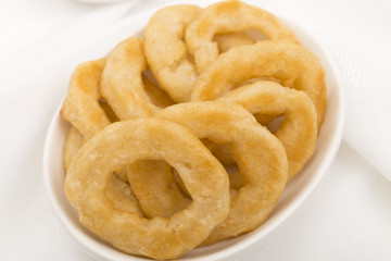 Onion Rings - Battered deep fried onion rings.