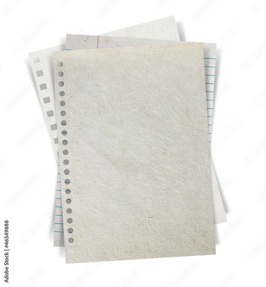 Poster sheet of paper stack isolated on white background