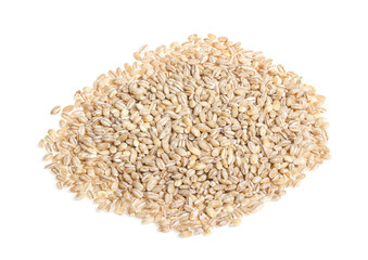 Pile of Pearl Barley isolated on white
