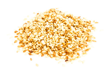 sesame heap on white background