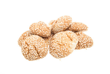 Heap of delicious  cookies isolated on white background