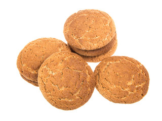 Heap of delicious  cookies isolated on white background