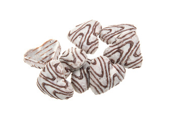 Heap of delicious  cookies isolated on white background