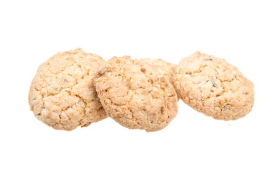 Heap of delicious  cookies isolated on white background